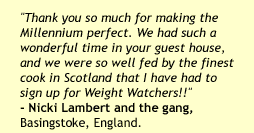 Thank you so much for making the Millennium perfect - Nicki Lambert and the gang, Basingstoke, England